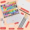100 Colors Watercolor Paint Set, Including Metallic, Macarons, Fluorescent Colors, Water Brush Pen, Portable Palette
